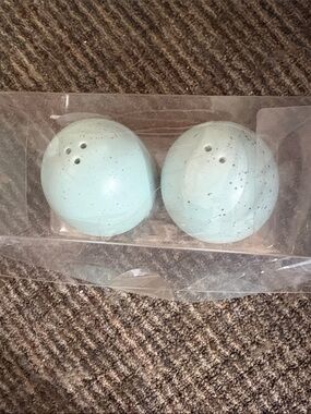 Celebrate Light Blue Speckled Dolomite Salt & Pepper Shakers